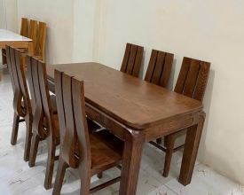 Bộ Bàn Ăn Gỗ Tự Nhiên 6 Ghế