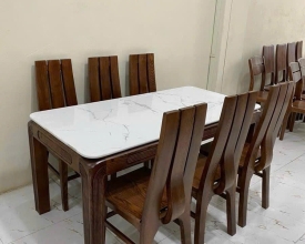 Bộ bàn ăn măt đá gồm 1 bàn + 6 ghế