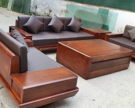 Bộ sofa gỗ hiện đại với thiết kế trẻ trung