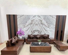 bộ sofa gỗ hiện đại - Khung gỗ tự nhiên 100%