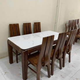 Bộ bàn ăn măt đá gồm 1 bàn + 6 ghế