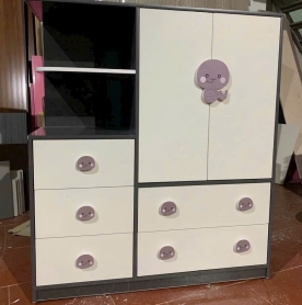 tủ quần áo trẻ em họa tiết màu tím