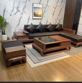 BỘ SOFA GỖ HIỆN ĐẠI – DA CAO CẤP, THIẾT KẾ TINH TẾ